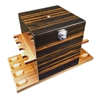    Dunhill's White Spot Bulldog Pipe Caddy - Macassar